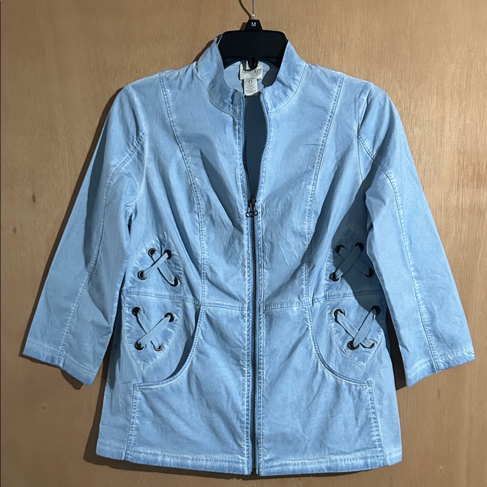 Zenergy by Chico’s Light Blue Women's Zip Front Jacket